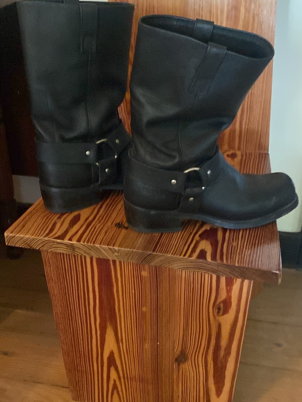 dingo Black Leather Harness Boots - Men's Black Boots